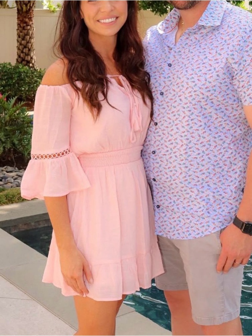 Pink Lily Boho Style Pink Mini Dress - Size S - Picture 5 of 5